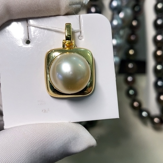 银S925镶嵌海水珍珠颈饰12.58