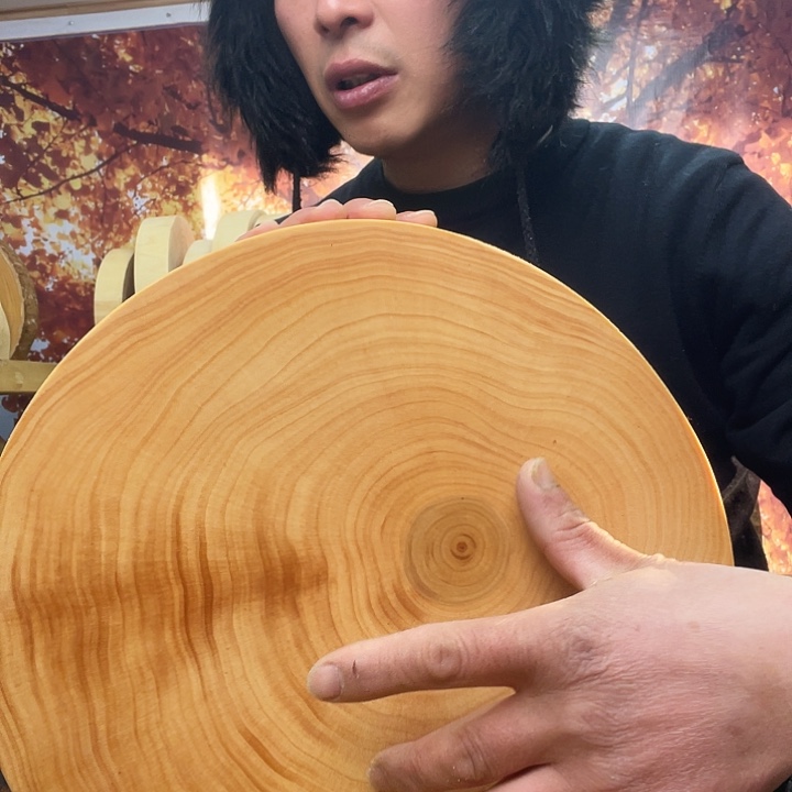 木A银杏木菜板原木整切