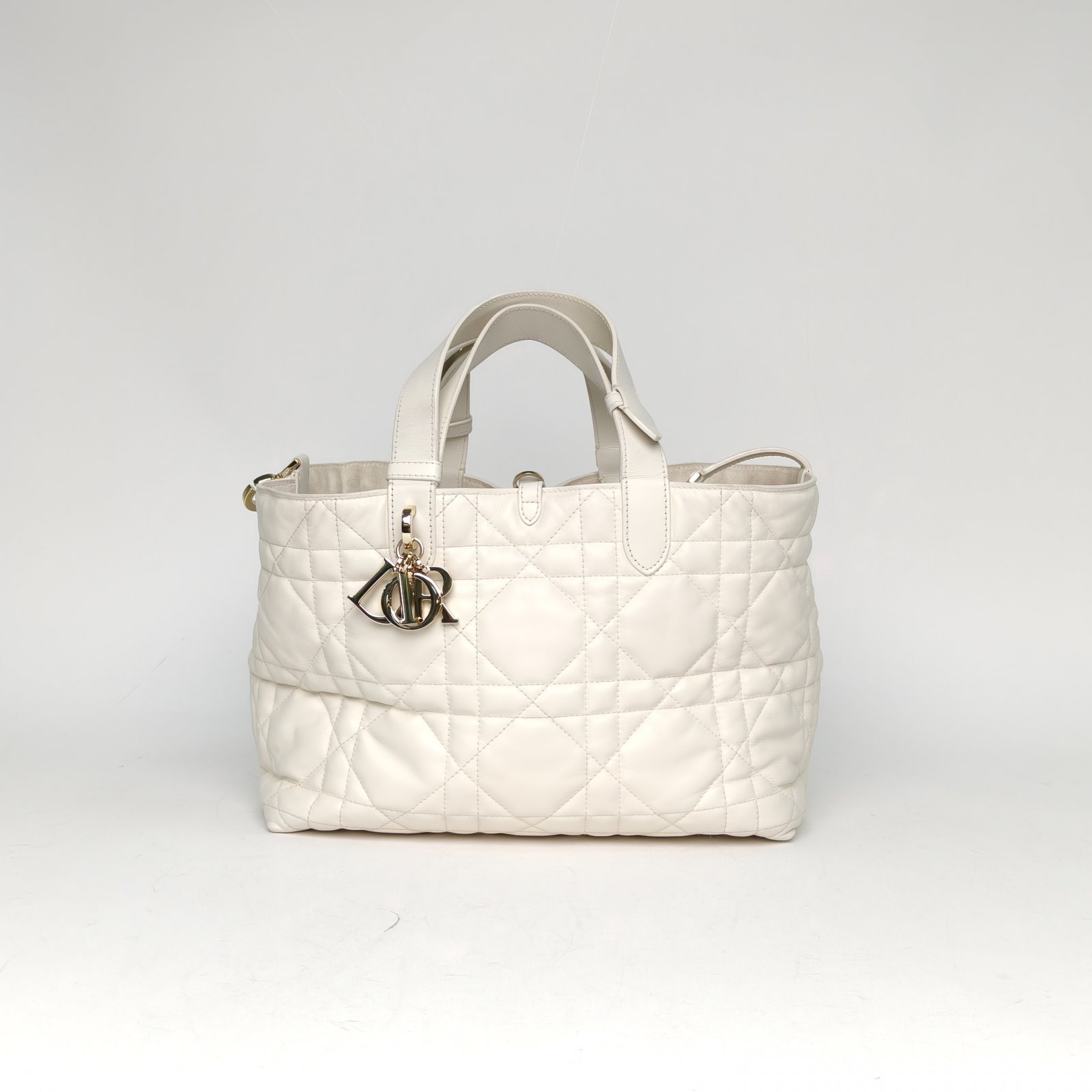 95新 DIOR/迪奥 【念念】Toujours 手提单肩包 中号 28.5 白色