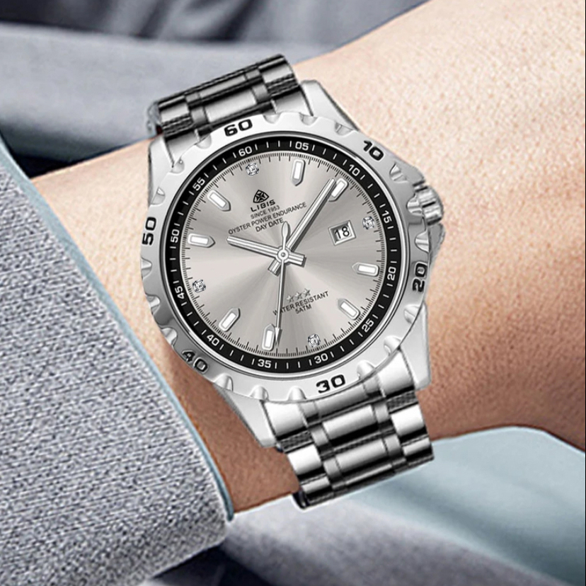 品牌利比时男士手表全自动时尚高清夜光防水日历带钻高奢版腕表