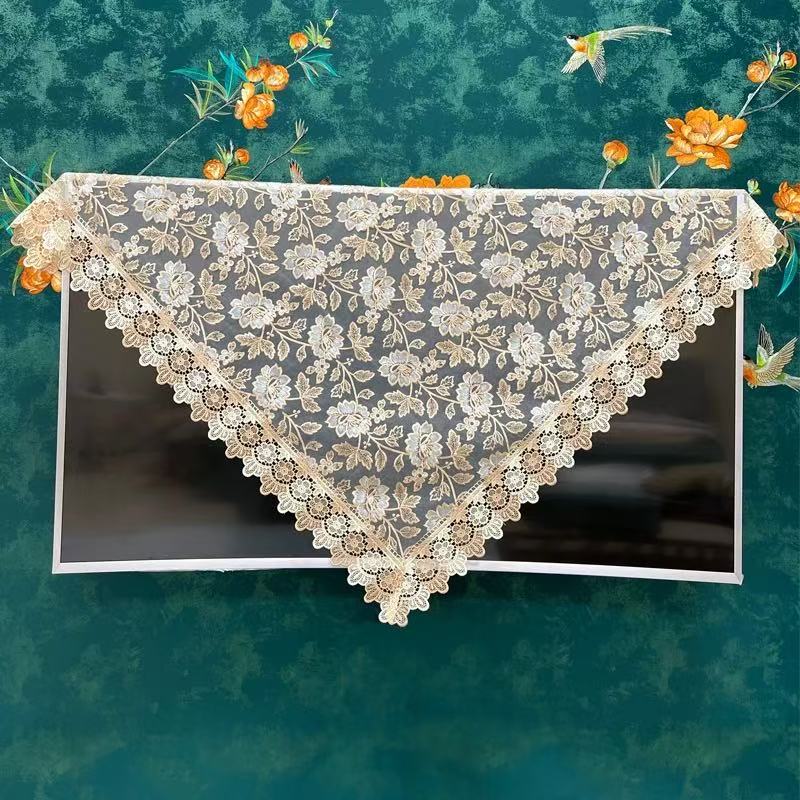 01-4（125*125cm)牡丹款蕾丝欧根纱刺绣桌布