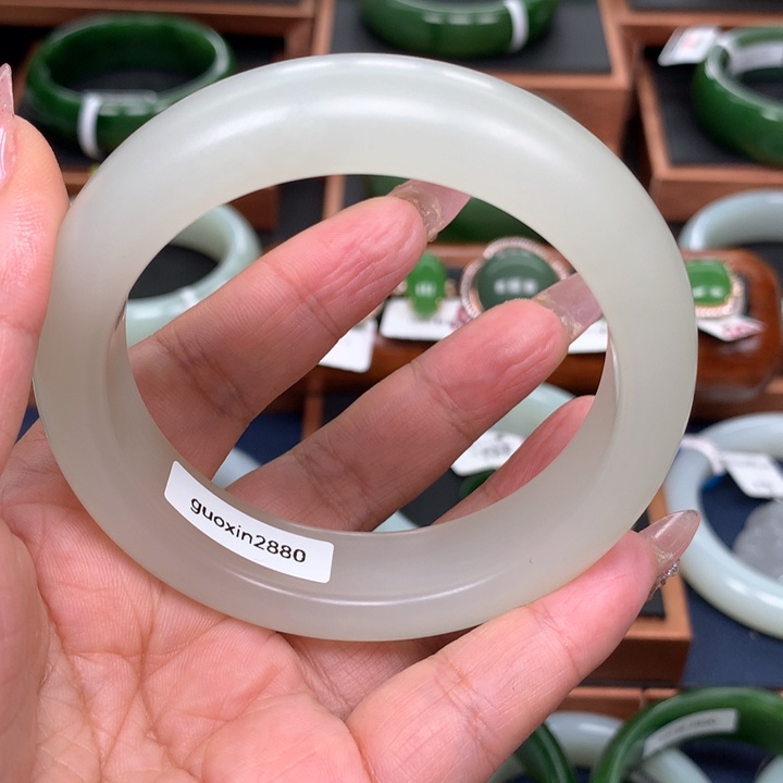 和田玉（碧玉）手镯59未镶嵌