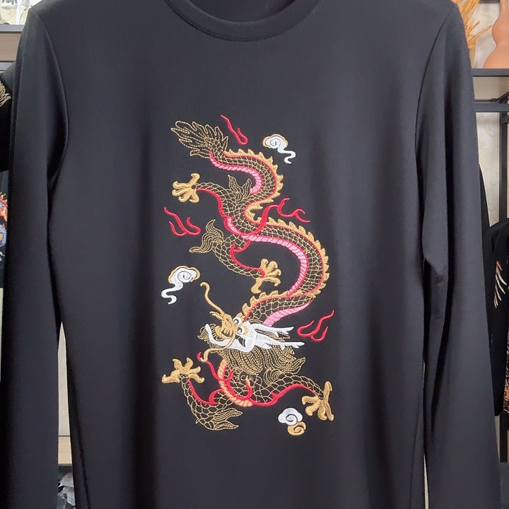 套头款男士刺绣休闲卫衣不加绒3XL