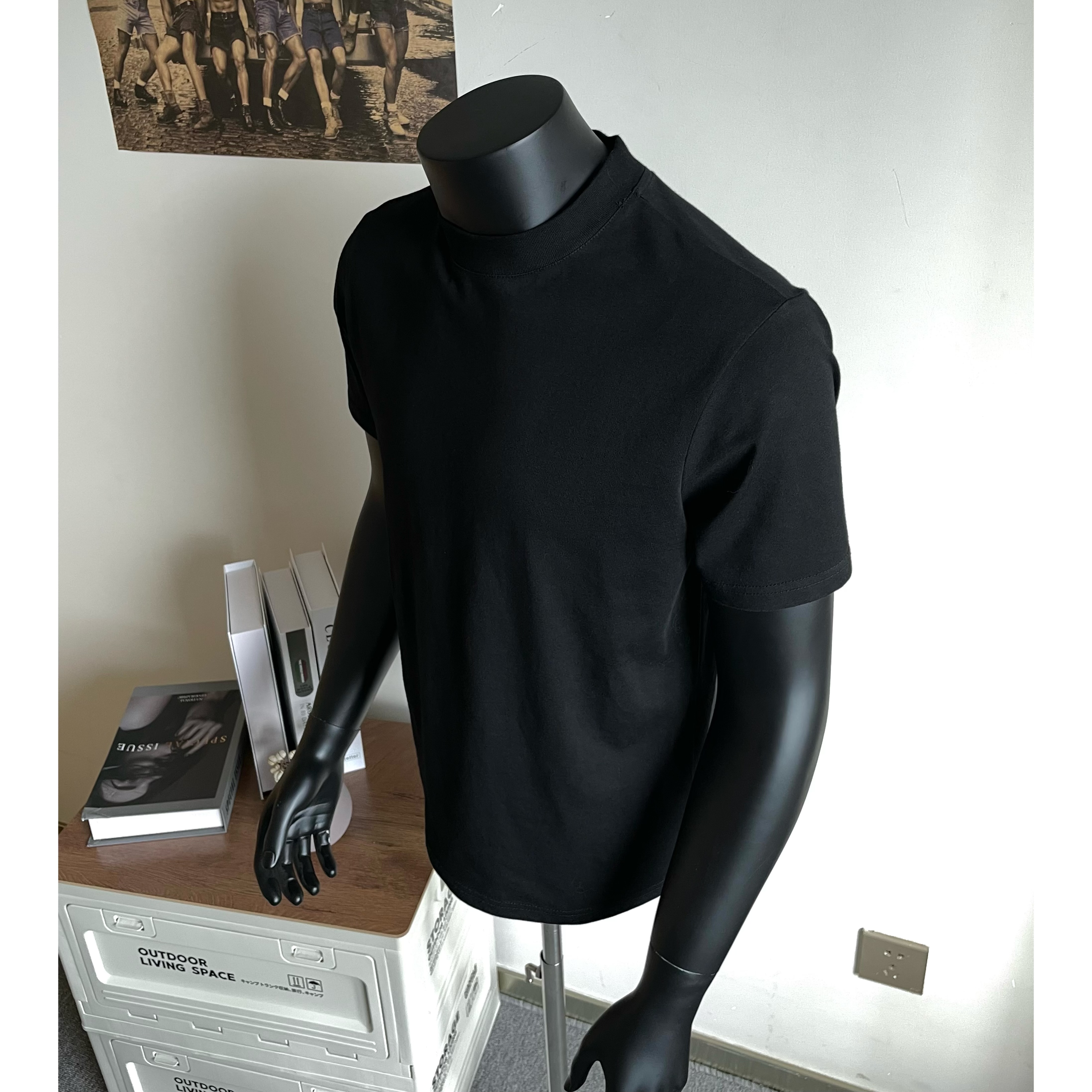 黑熊 索罗娜正肩纯T恤短款硬挺简约基础凉感纯色短袖男女百搭2503