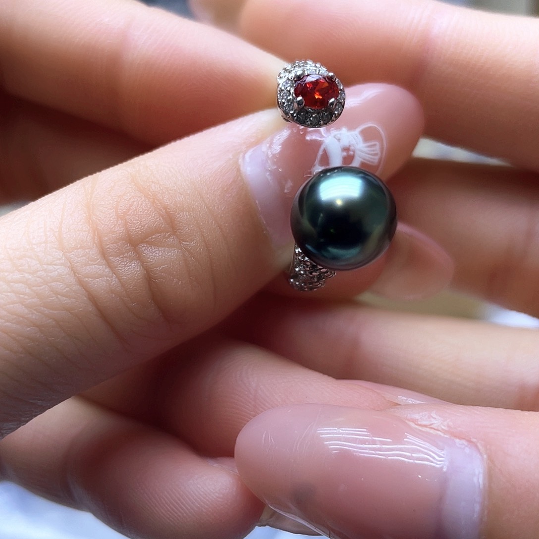 海水珍珠戒指银S925镶嵌