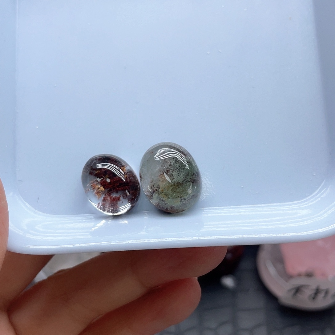 鲸***孖珠宝半成品未镶嵌水晶71幽灵蛋面