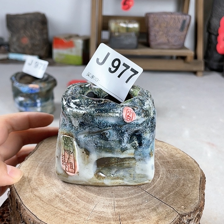 紫砂花盆小白孤品内口 4.3