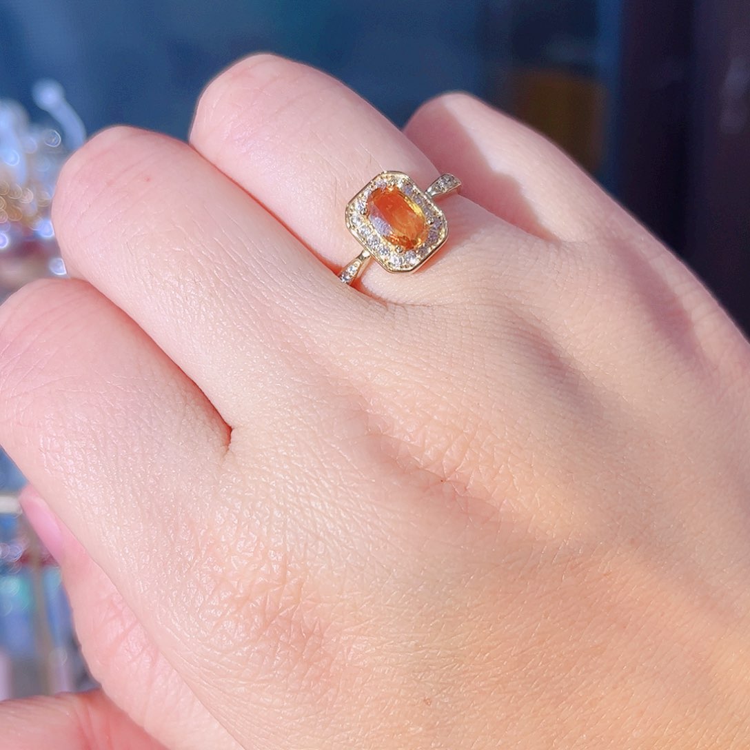 彩色蓝宝石戒指银S925镶嵌