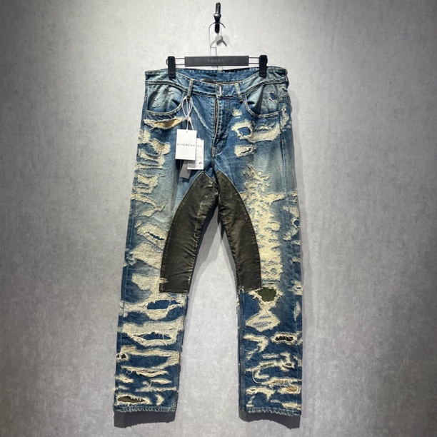 全新未使用 Givenchy/纪梵希 糜烂拼接牛仔裤/34码/DY213053