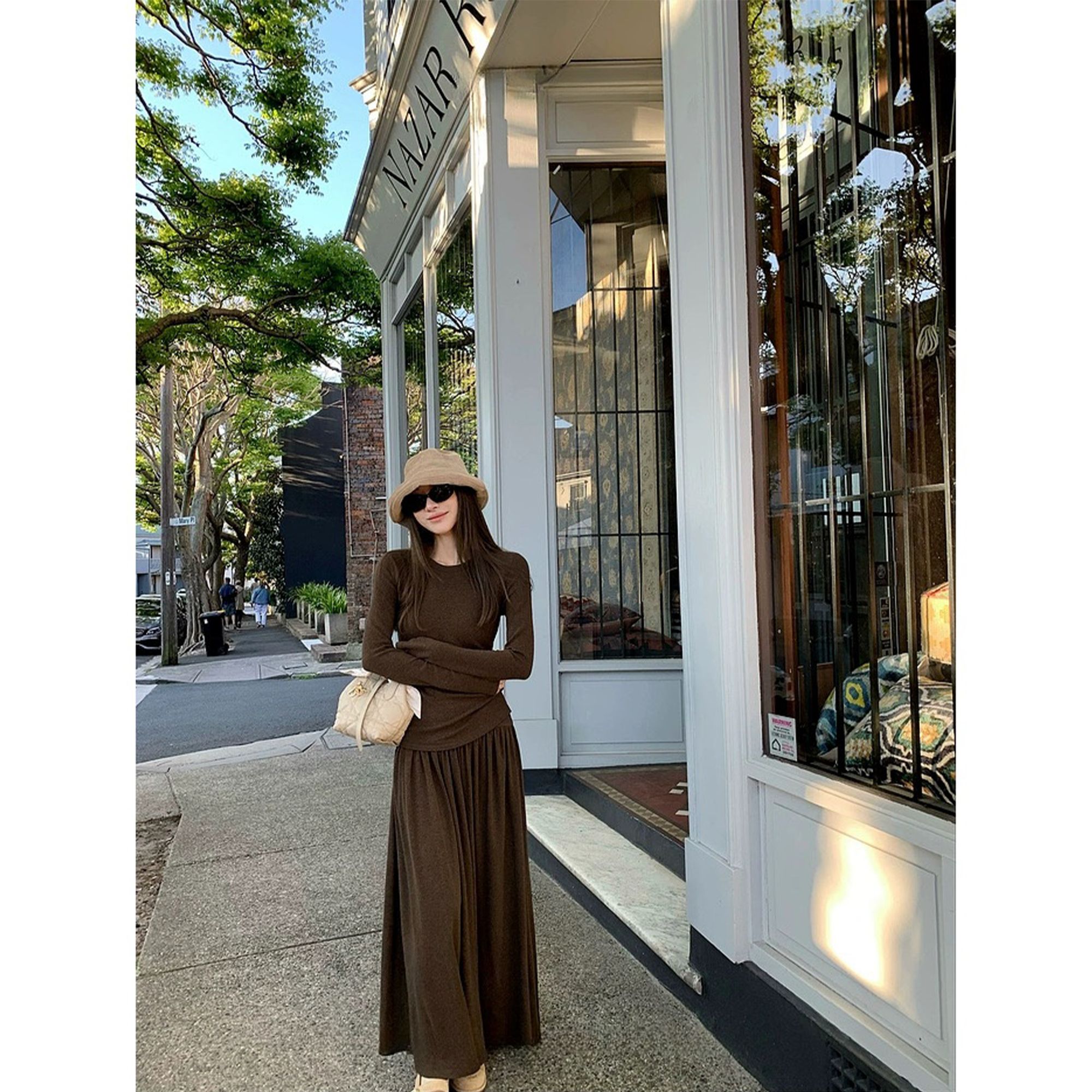 慵懒维纳斯圆领弹力紧身纸片T+牛角扣翻领针织外套马甲C 9603#