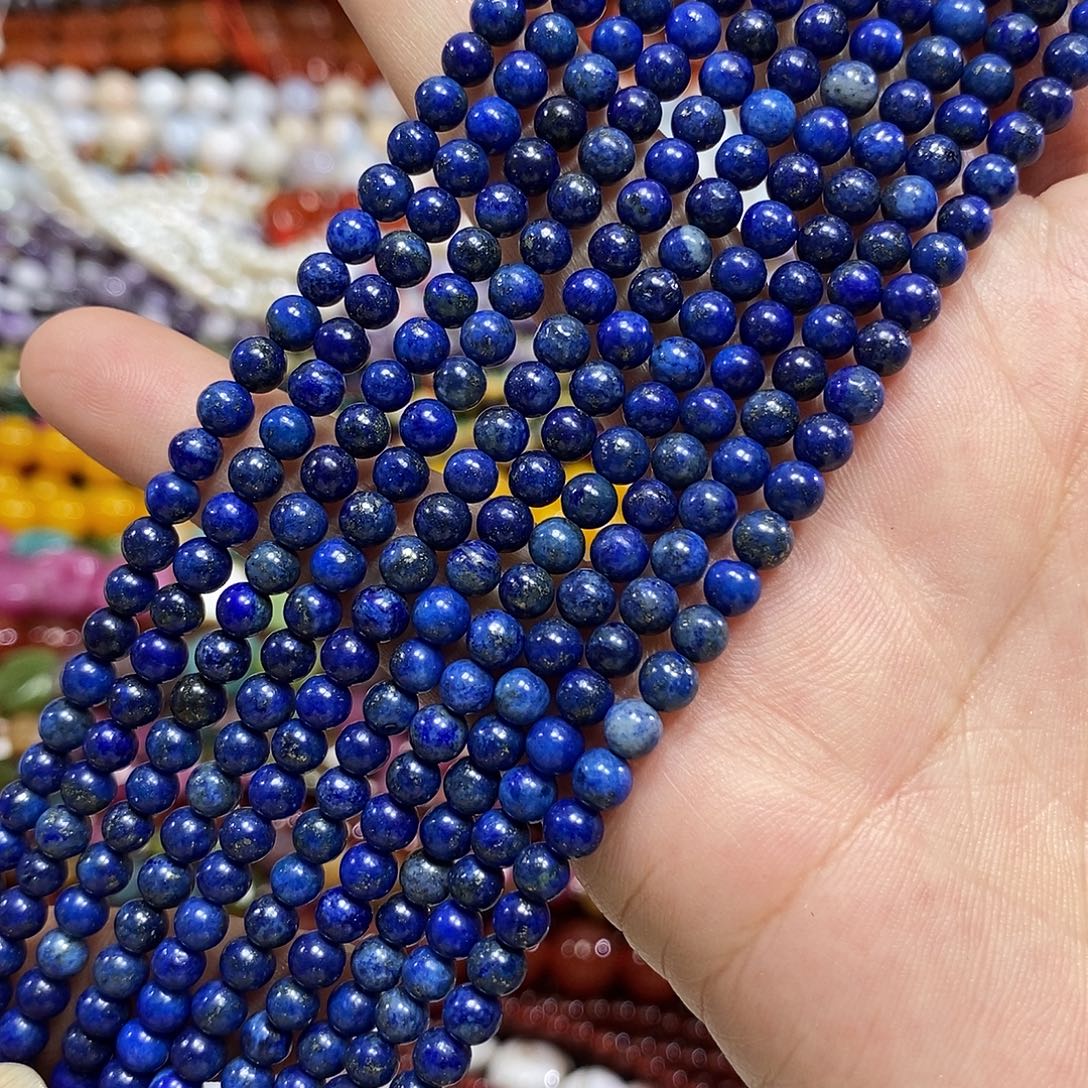 玛瑙/玉髓未镶嵌珠宝半成品青金一条卡4mm