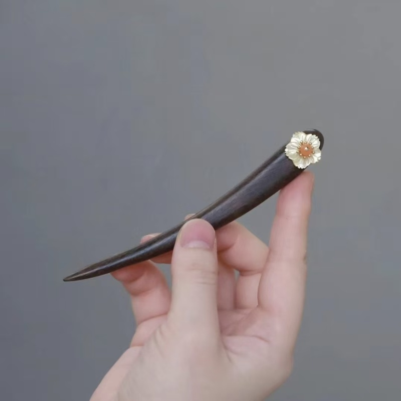 【小圆满】黄蝶贝双面日常佩戴简约发簪盘发百搭簪子