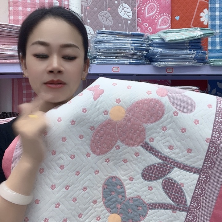 棉粉色椰子树纯棉面料