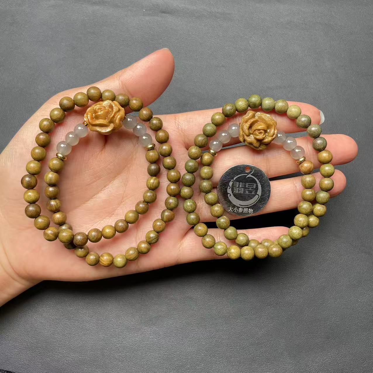 38207T07-3B22-绿檀手串叠带款/约6+/约51颗/-多样性发其一