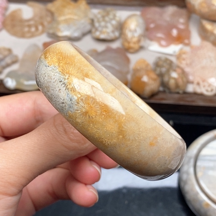 硅化珊瑚（珊瑚玉）手镯未镶嵌52.8