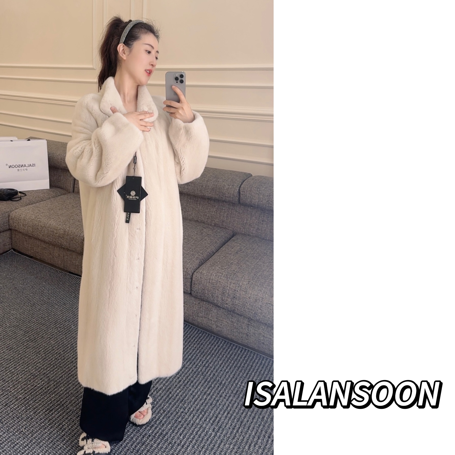ISALANSOON FURS “暮色玫瑰” 进口紫标级水貂外套女