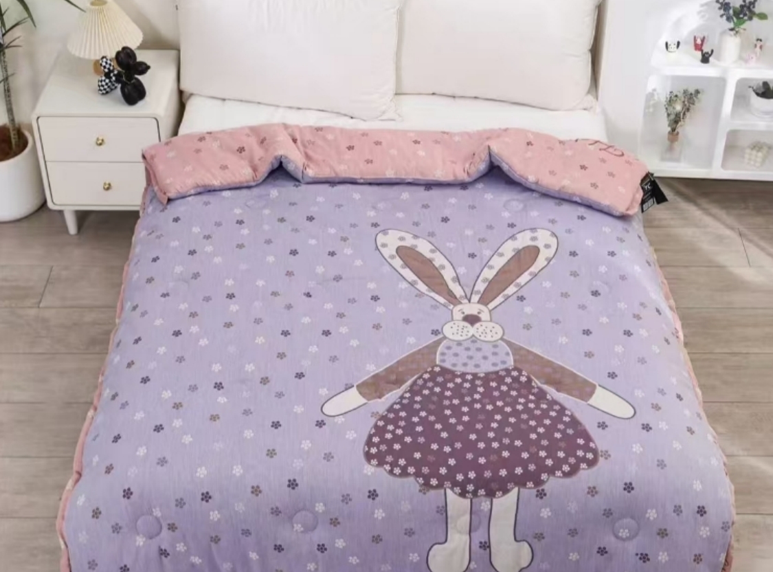 【花裙兔】纯棉双层纱被 柔软亲肤舒适透气