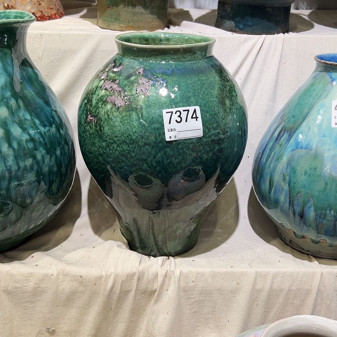 瓶7374高33口13陶瓷花瓶无孔
