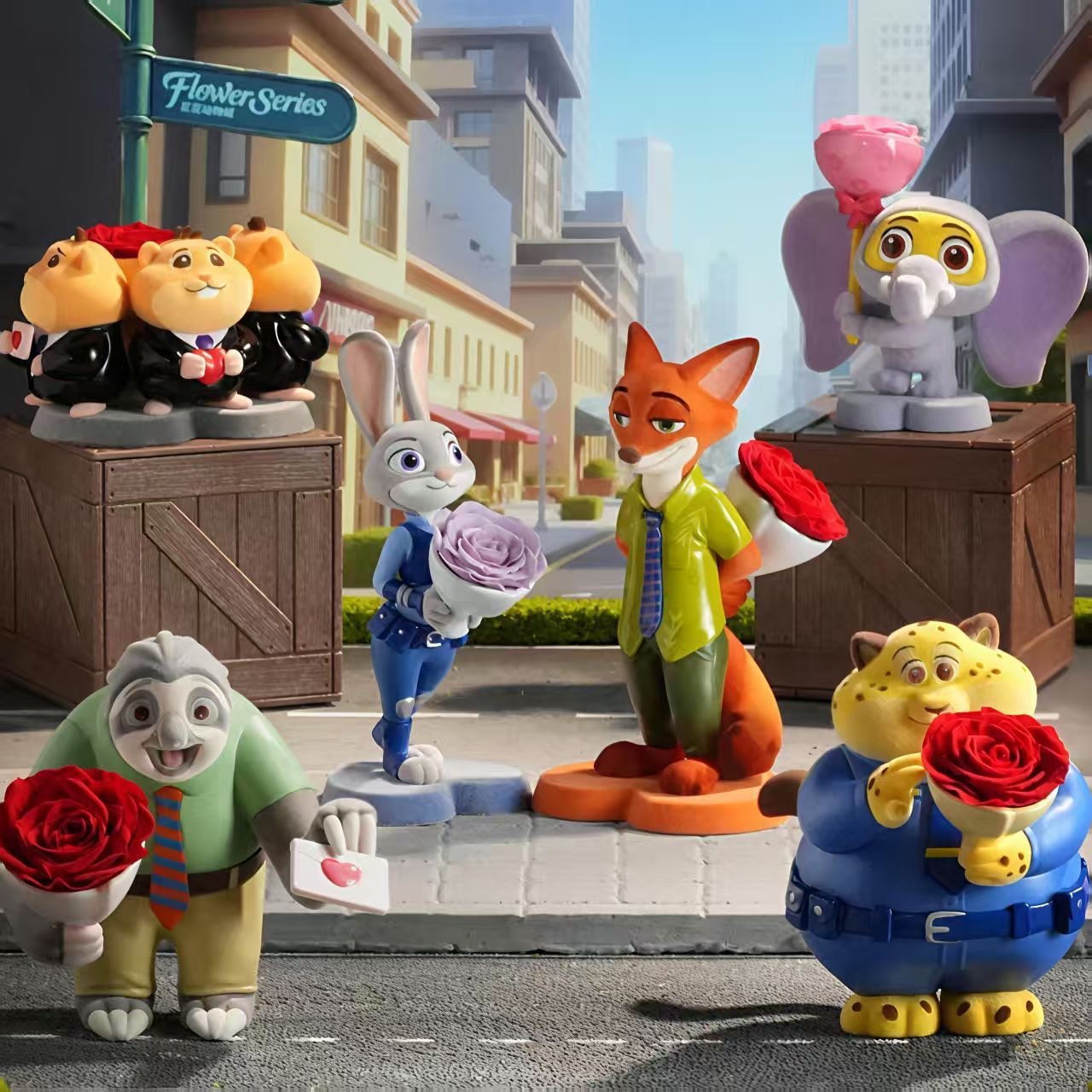 疯狂动物城花花动物系列永生花盲盒情侣女生生日礼物尼克朱迪