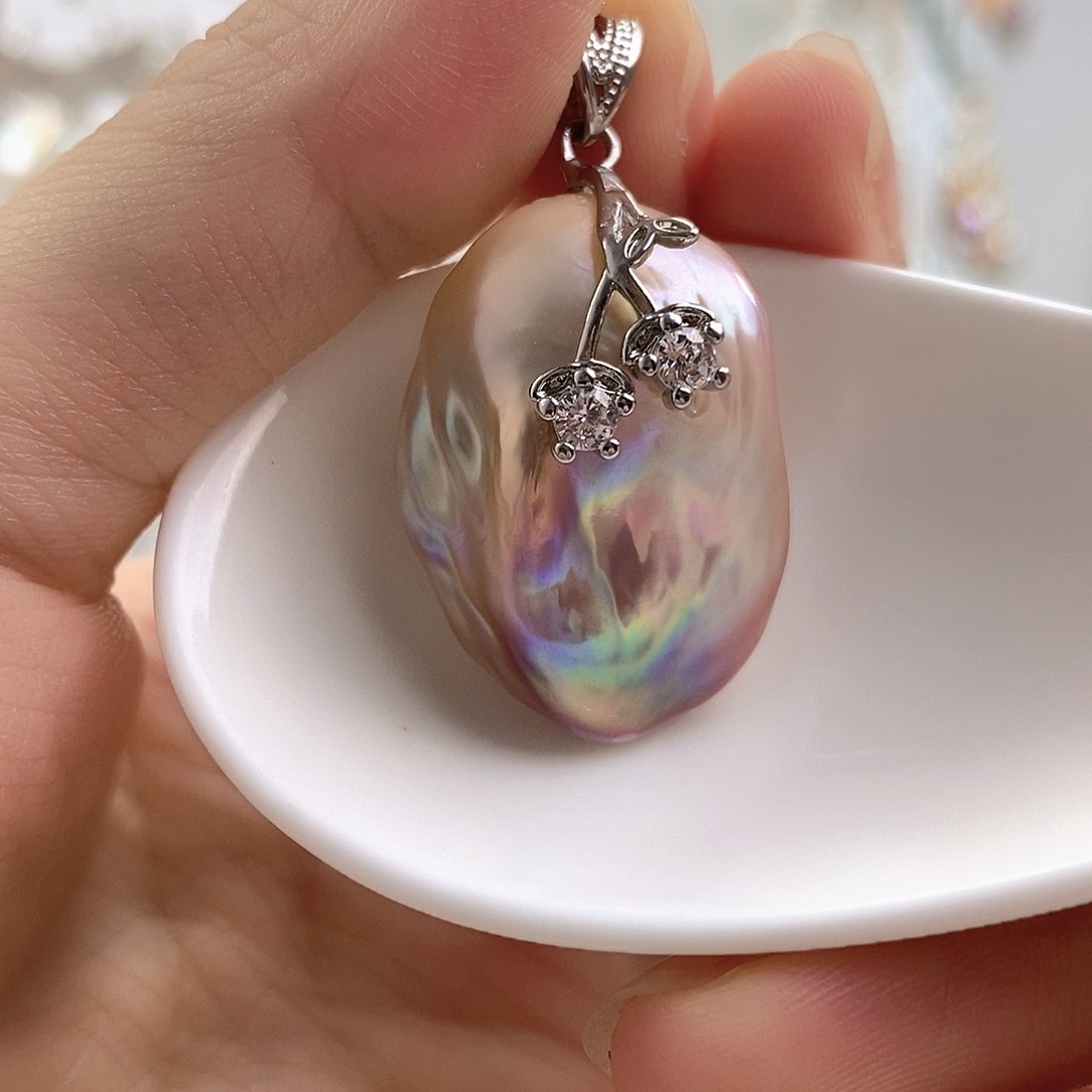 淡水珍珠银S925镶嵌颈饰