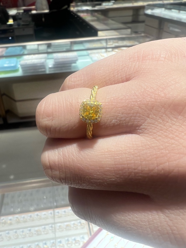 合成锆石足金合成立方氧化锆戒指