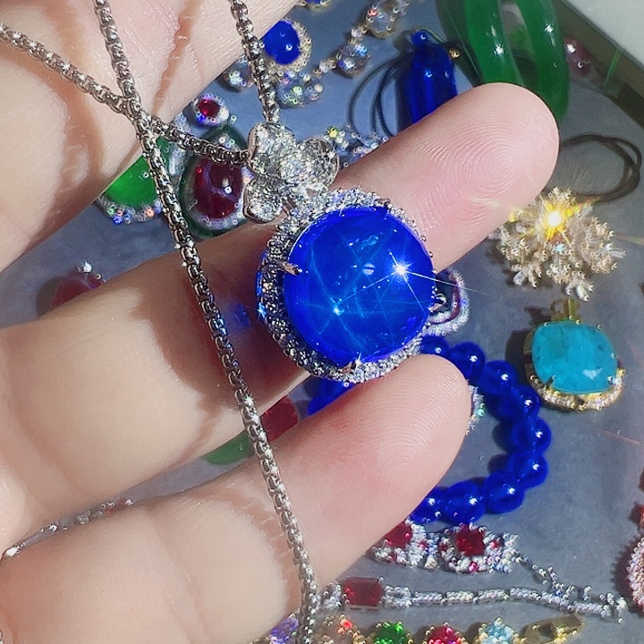 钨金红色蓝色满钻镶嵌