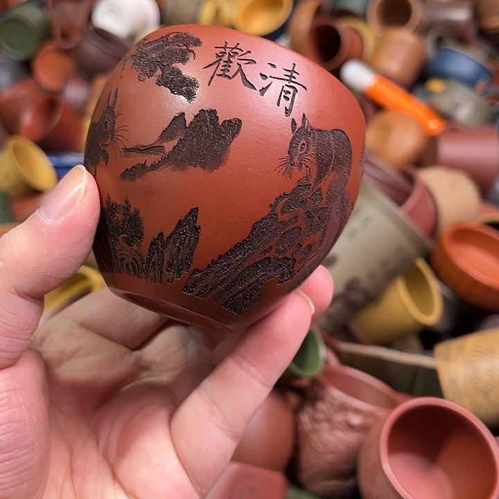 紫砂茶杯全手工紫砂主人杯