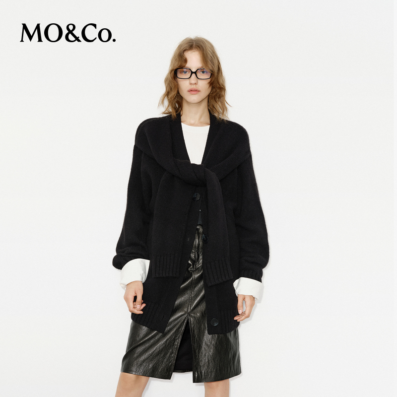 【陈嘉尔专属】MOCO毛衣外套秋冬假两件绑结绵羊毛羊驼毛MBD4CAR017