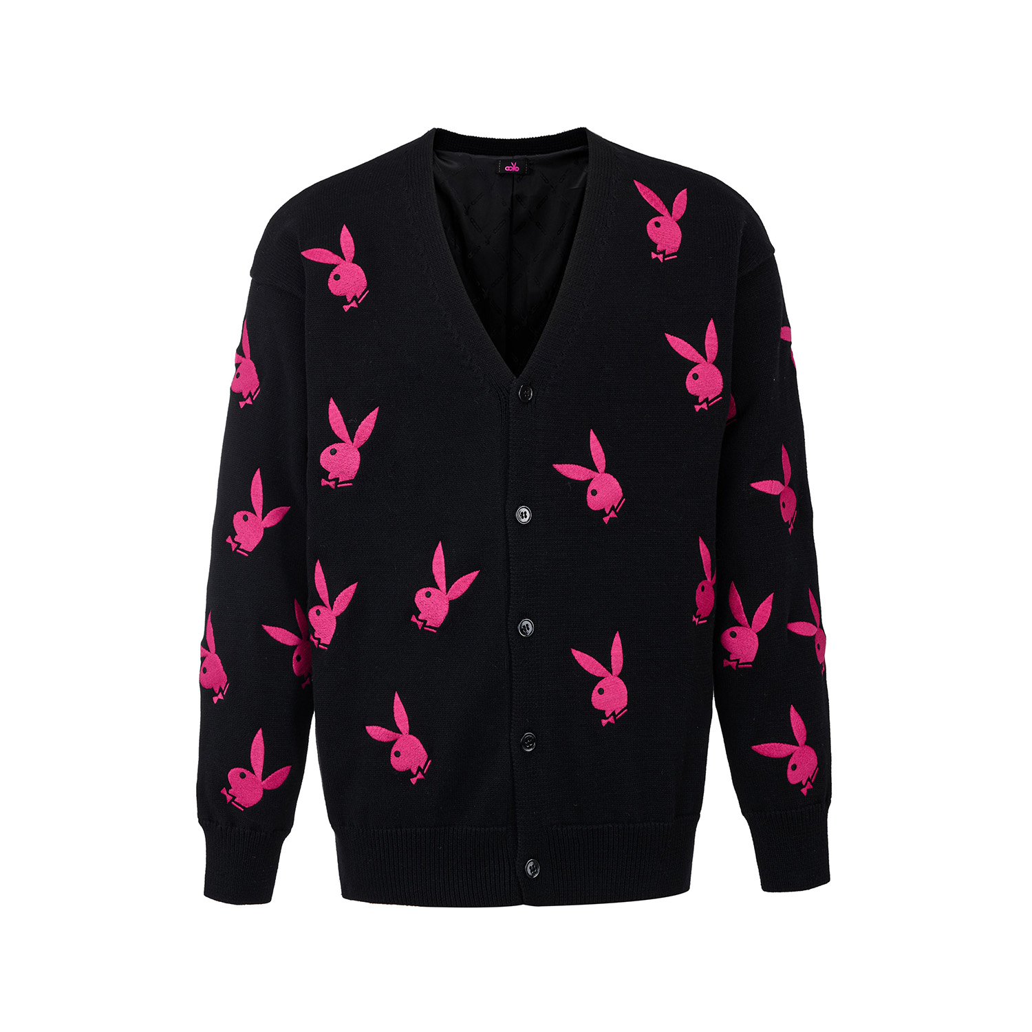 GB-GOODBRAND x PLAYBOY 2025FW 满印刺绣logo轻奢时尚开衫毛衣