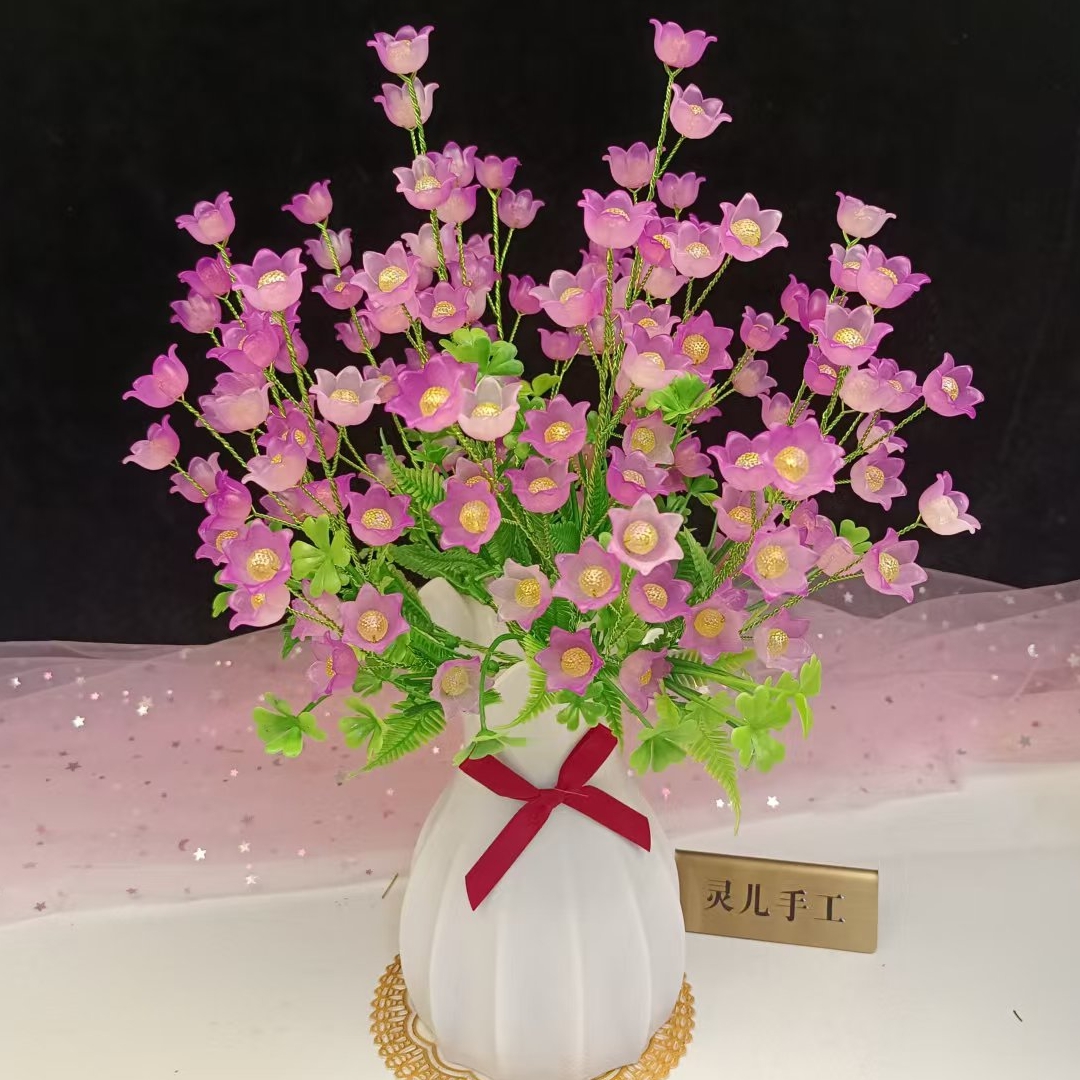 （新年特惠）【送花瓶】手工diy幸福花满园仿真花材料包制作新年