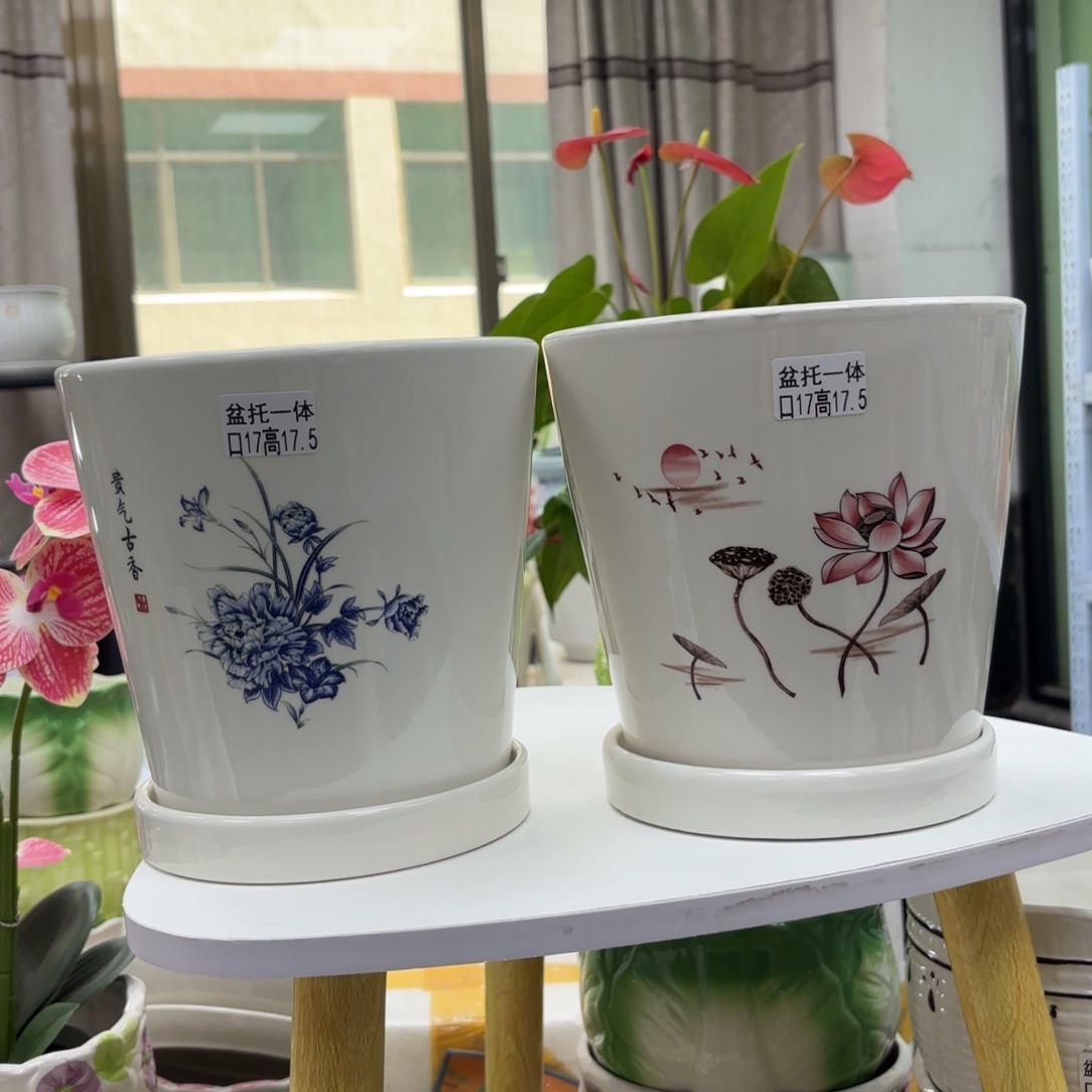 @夏西陶瓷花盆@@贵气古香