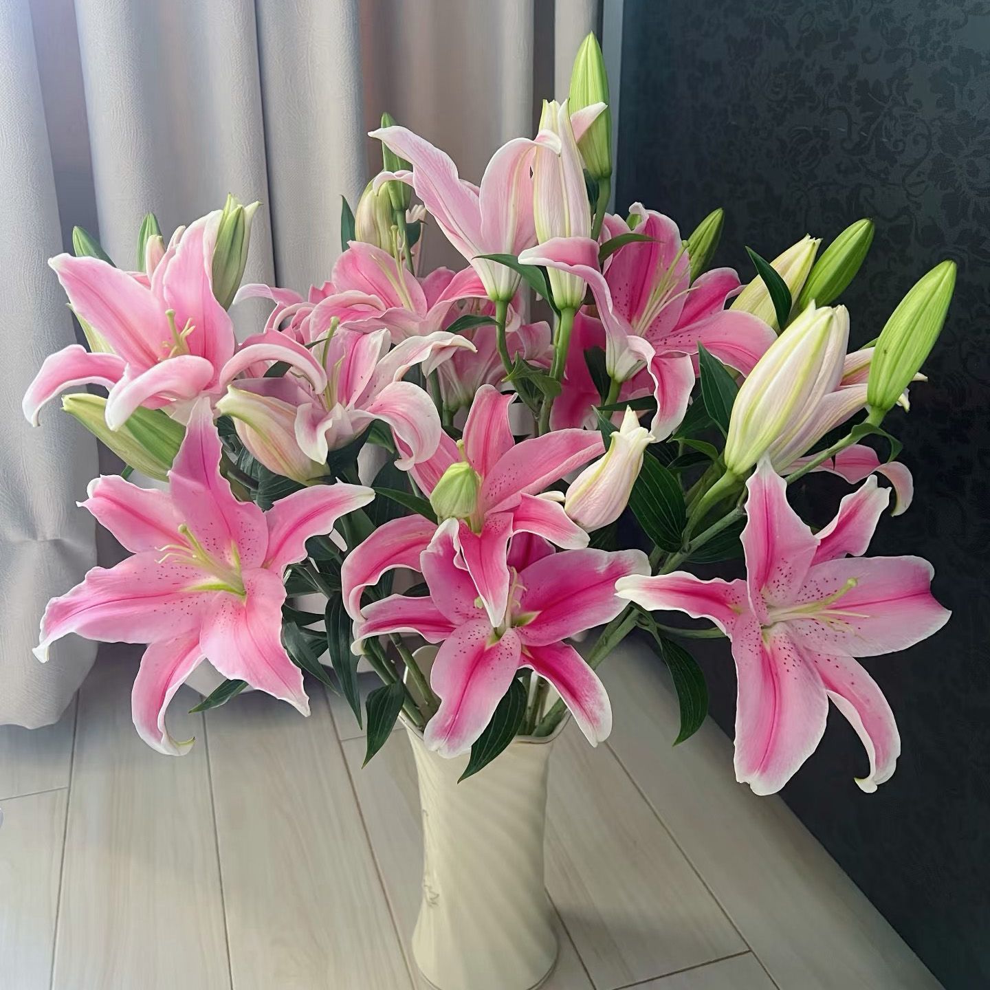 【粉色香水百合】 云南鲜花基地直发七夕家养花期长礼物情人节1