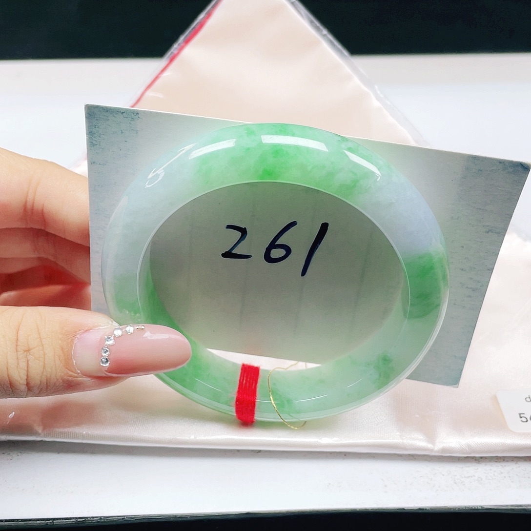 翡翠未镶嵌手镯 正圈56+