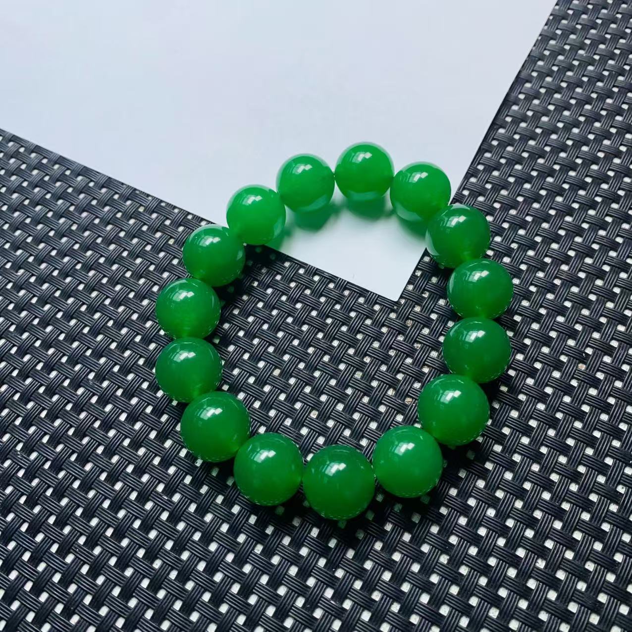[石矿]A372透绿系手链14M