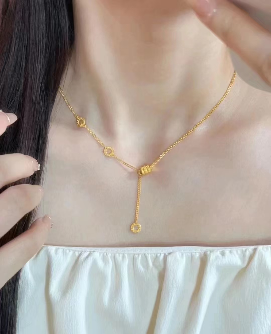 [长恋黄金]足金小蛮腰项链M扣