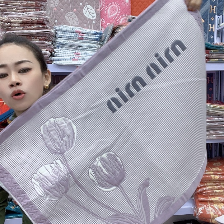 棉紫色郁金香纯棉