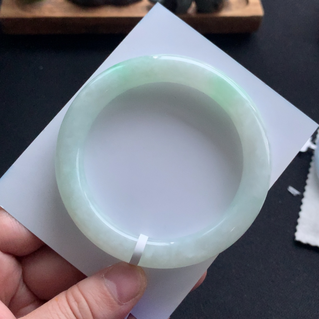 翡翠未镶嵌手镯6号59圆