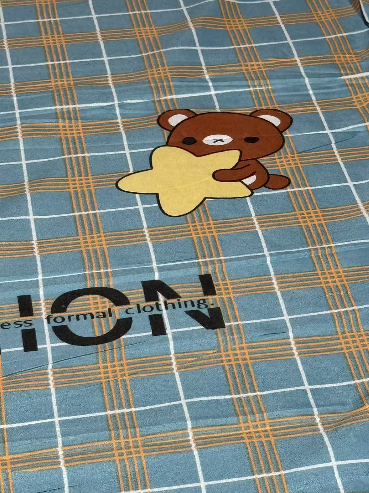 （粉丝专属）1.8*2.3绿色格子小熊大布头