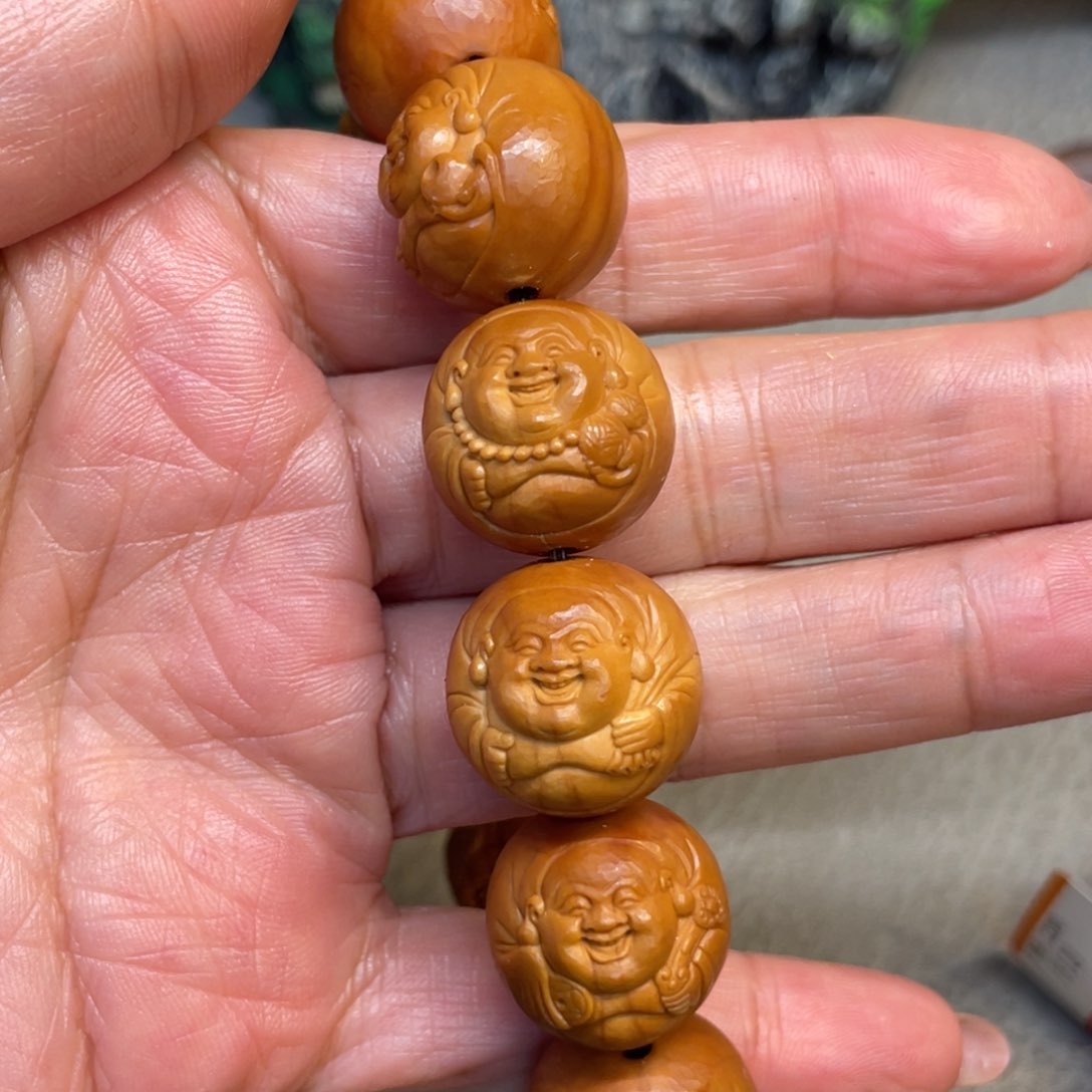 橄榄核手串/手链正圆弥勒