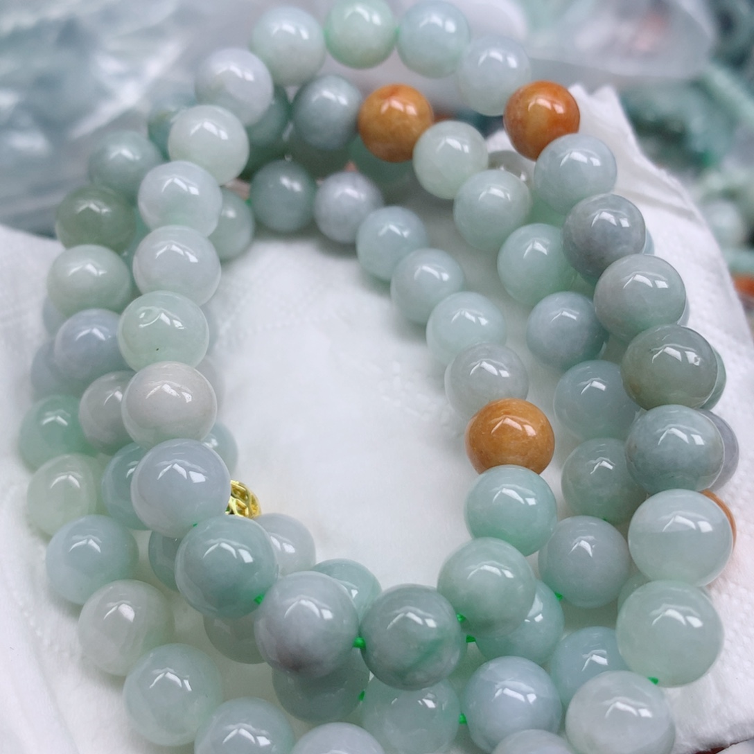 翡翠未镶嵌项链珠珠