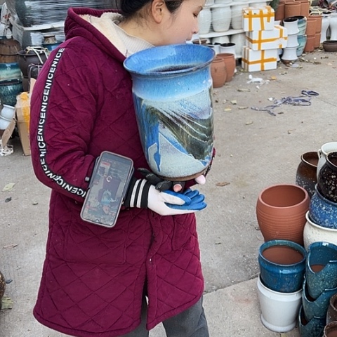 口20高27瑕疵盆子。