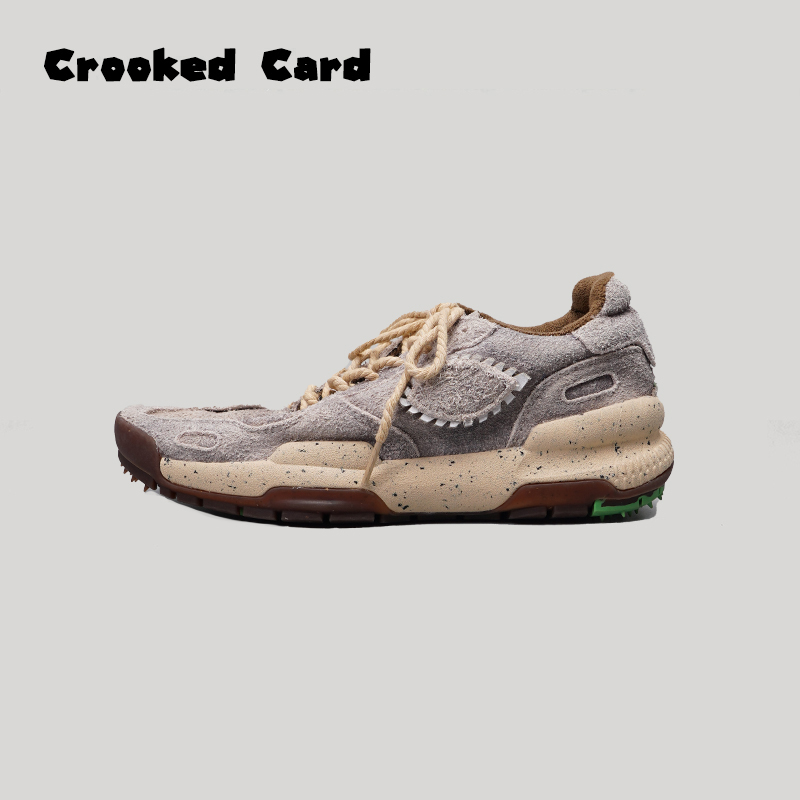 Crooked Card25S 青木灰 水洗做旧火星鞋 厚底复古小众运动休闲鞋