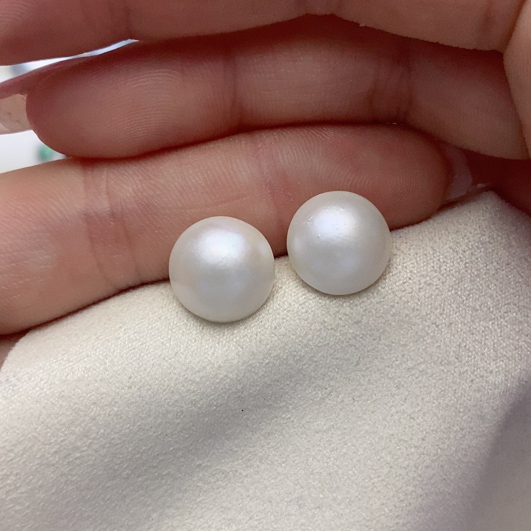 【闪购商品】耳饰银S925镶嵌拼合珍珠（马贝珠）