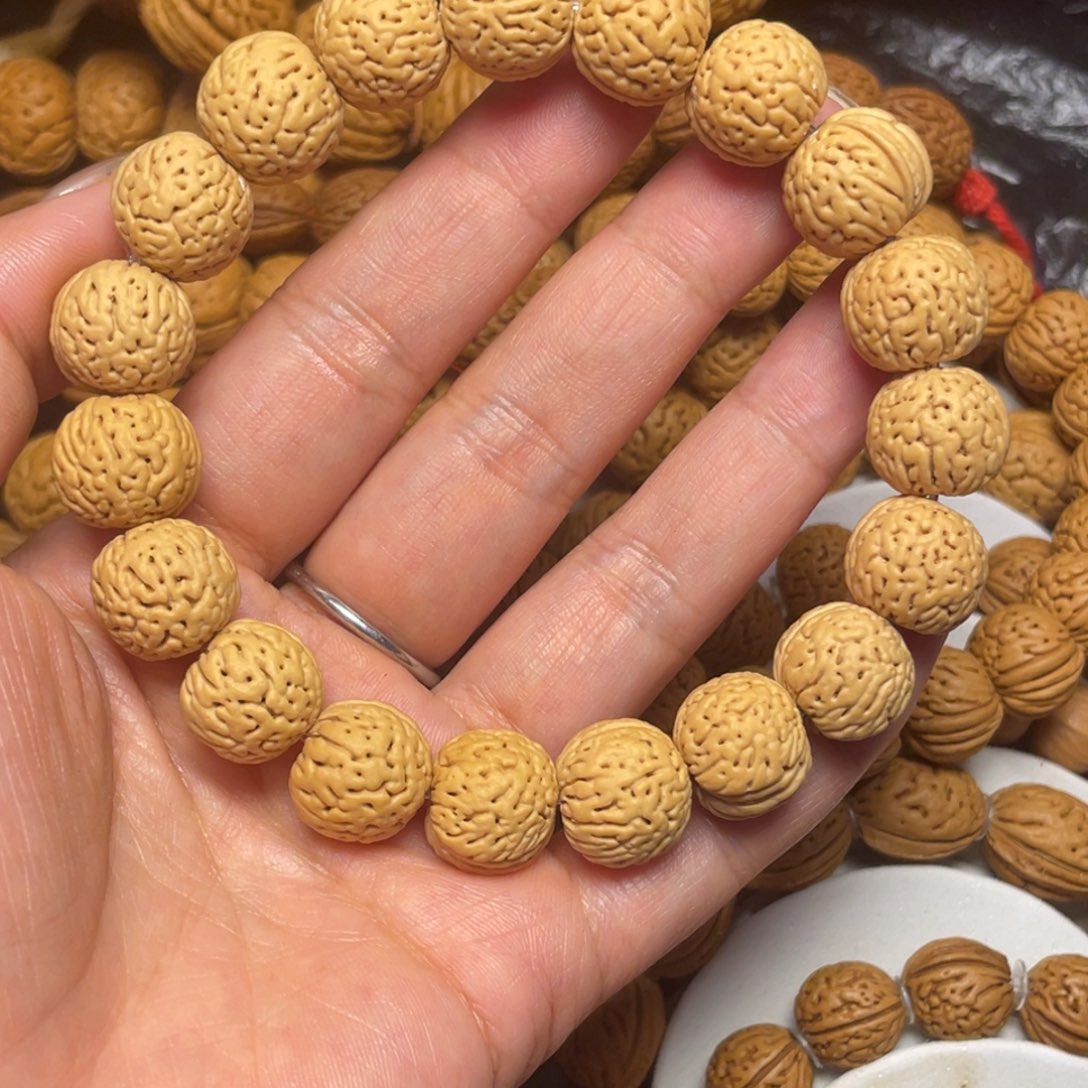 栀***机桃木桃核手串14+金刚