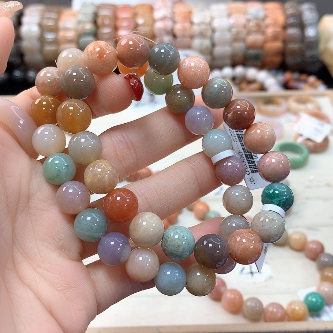 硅化珊瑚（珊瑚玉）手链未镶嵌清****洛211