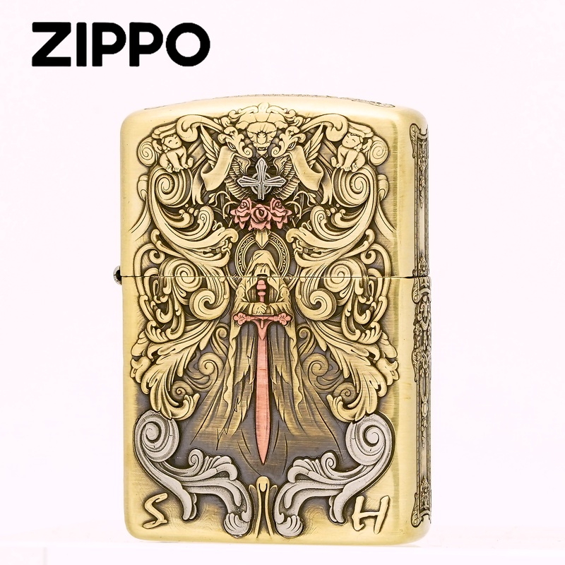 Zippo正品打火机/【天使审判】黄铜盔甲镶嵌紫铜收藏DY9902FD【阿明1