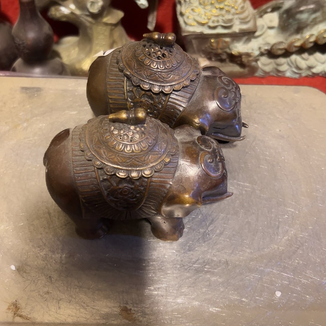 金***金黄铜摆件，文房摆件