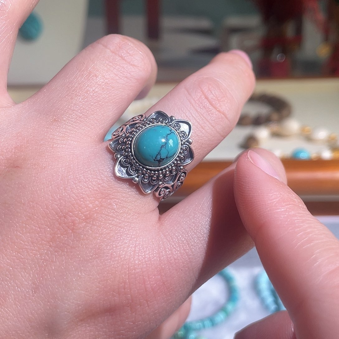 绿松石配饰银S925镶嵌