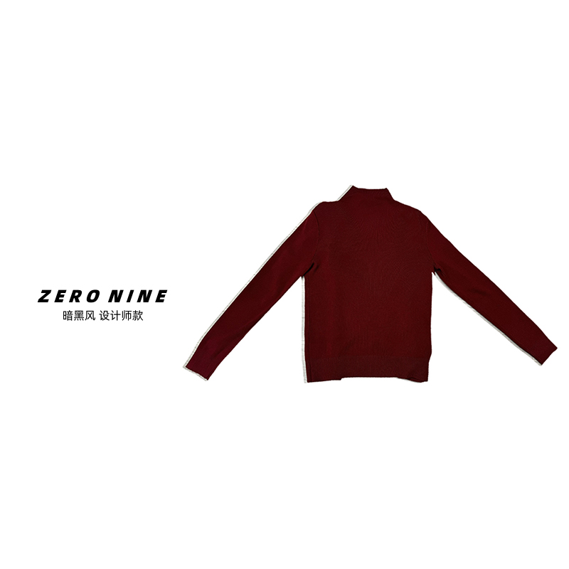 Dan Dan 本命年 红色温婉婉约荡领长袖针织衫女