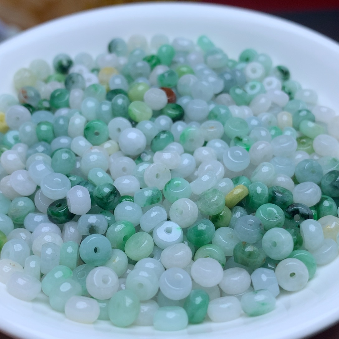 【闪购商品】翡翠手链未镶嵌卡3乘6冰三彩算盘100个